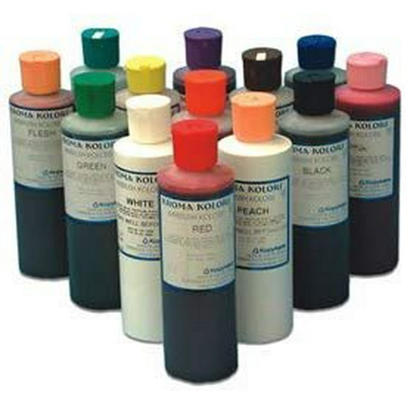 Kroma Kolors Airbrush Colors 4 oz. Set - 11 Colors plus 1 Airbrush Cleaner