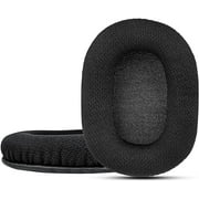 Krone Kalpasmos Breathable Fabric Replacement Earpads for Turtle Beach Stealth 700/600/520,Audio Technica Replacement Earpads for ATH-M50X/M40X/M30X & More, Cushion Replace for Headphones - Black