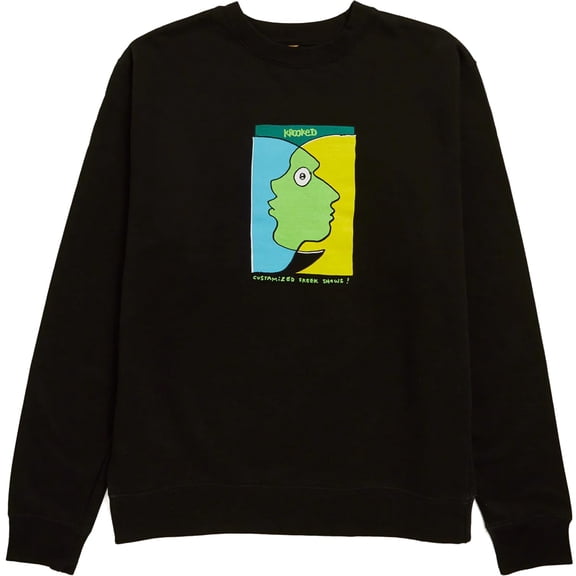 Krooked Freak Shows Crew Sweatshirt Small Black