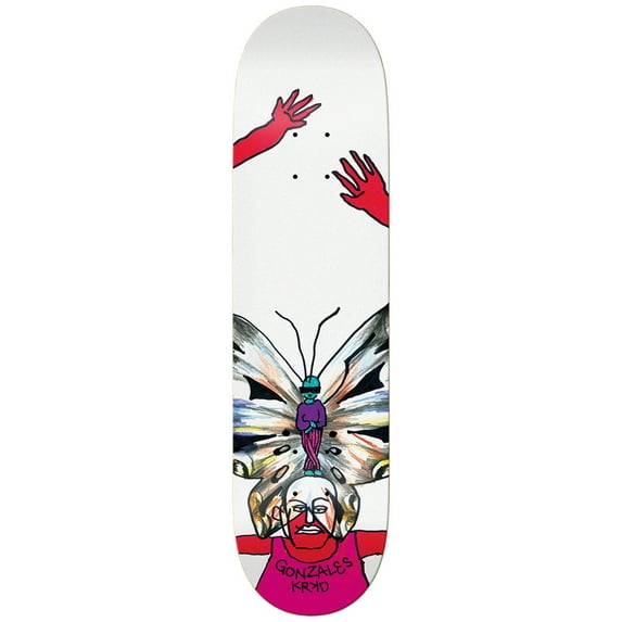 Krooked Gonz Wings Skate Deck White 8.62