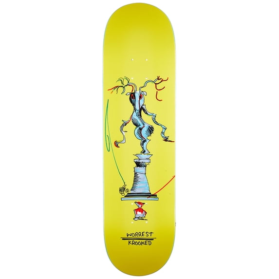Krooked Worrest Buck Skate Deck Yellow 8.5