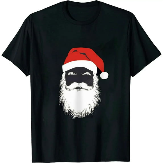 Kropsis Red White Christmas Hat Santa Claus Face Men's T-Shirt