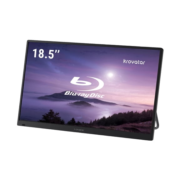 Krovatar 18.5 Inch Full HD IPS Blu-ray Player with Monitor, Blu-ray/DVD/CD Disc Playback, Type C in and HDMI in for Phone/Switch/Pad Sync