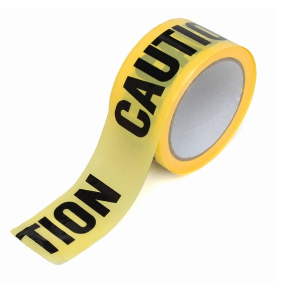 Krowd Kontrol Barricade Caution Tape - Yellow - 3" Wide - 328' Long Roll