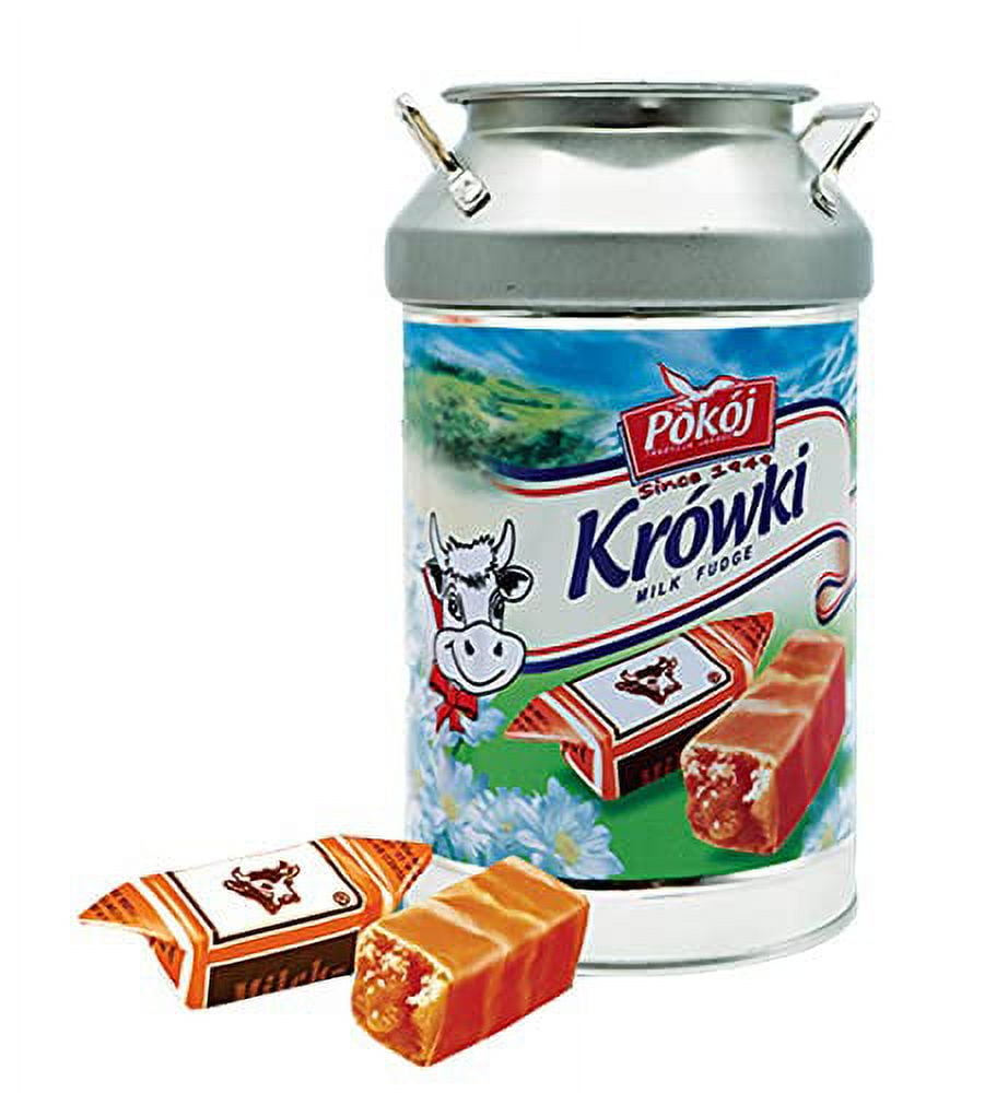 Krowki Milk Fudge by Pokoj in Metal Barrel 8.80z/250g Candy Korovka Cow