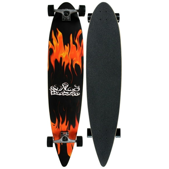 Krown Pintail Longboard Red/Black Flame 9" x 43"