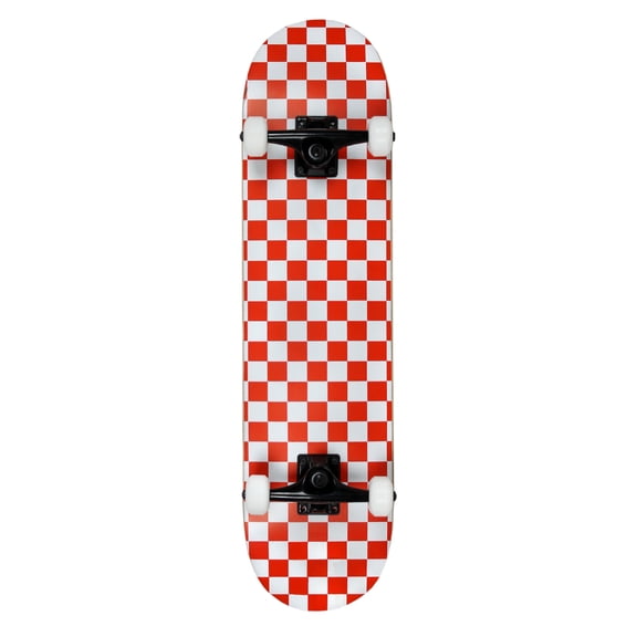 Krown Skateboard Rookie Checker White/Red Complete