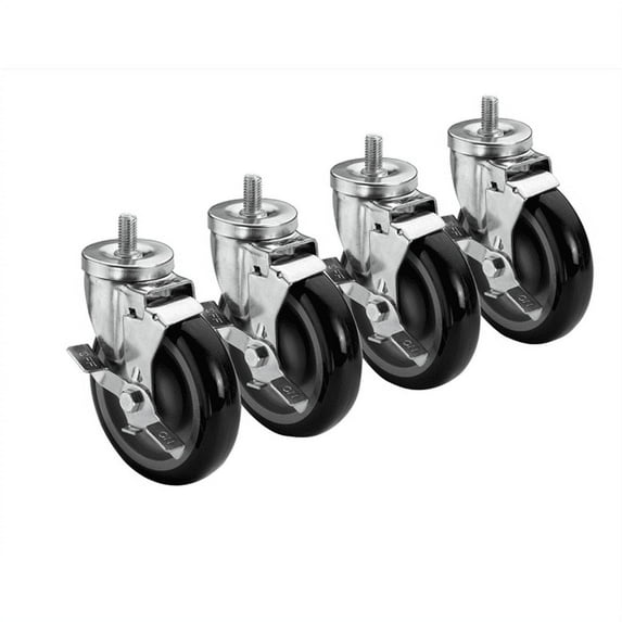 Krowne 28-141S - 1/2" - 13 Threaded Stem Caster, 5" Wheel, Set of 4