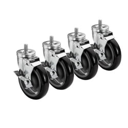 Krowne 5/8 - 11 Threaded Stem Caster 5 Wheel Set of 4 28-145S