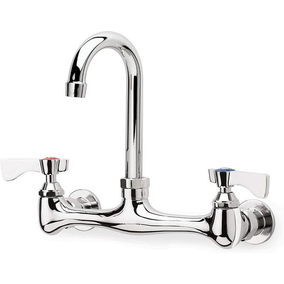 Krowne 12-802L - Commercial Series 8"" Center Wall Mount Faucet 8-1/2"" Goosenec