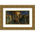 thumbnail image 1 of Kroyer, Peder Severin 14x10 Gold Ornate Wood Framed with Double Matting Museum Art Print Titled - Midsummer Eve Bonfire on Skagen Beach, 1 of 4