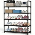thumbnail image 1 of Krpimt 5-Tier Shoe Rack, 31.5" Stackable Shoe Organizer Storage Holds 15-20 Pairs, Metal Shoe Shelf for Entryway Hallway and Closet, Black, 1 of 12