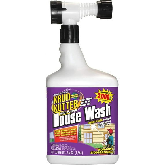 Krud Kutter HW56H/4 House Wash, Hose Mount Bottle 4/Case, 56 oz