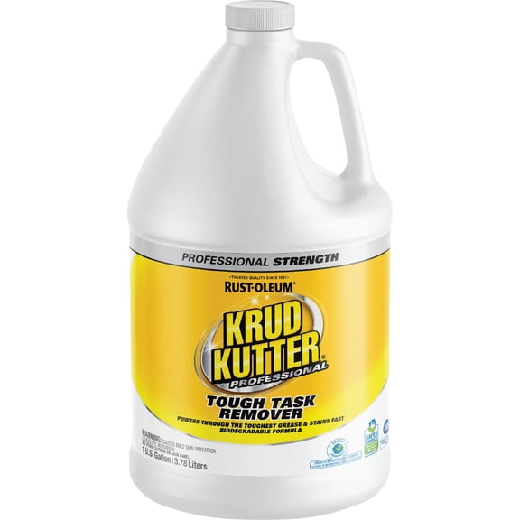 Krud Kutter Tough Task All Purpose Remover, 1 Gallon, Heavy Duty Cleaner for Adhesive, Grease and Tough Stains, Multi Surface Cleaning Solution for Floors, Walls, Tools and Equipment