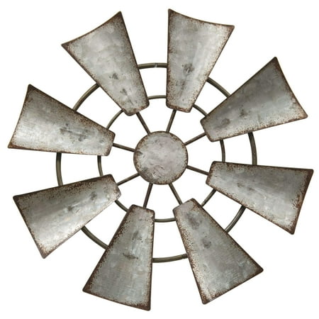 Kruenpeeper Creek CWI Gifts Galvanized Metal Hanging Windmill, 7", Multi
