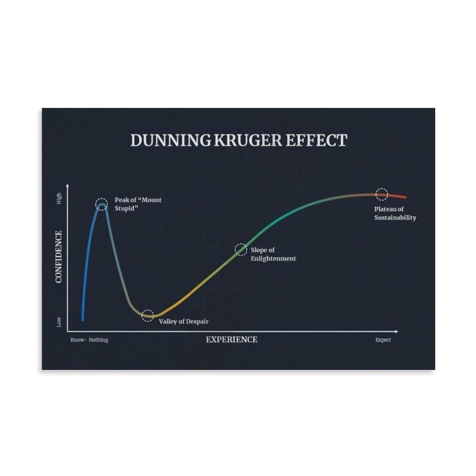 Kruger Effect Poster by Dunning Kruger Effect Guide Canvas Print ...