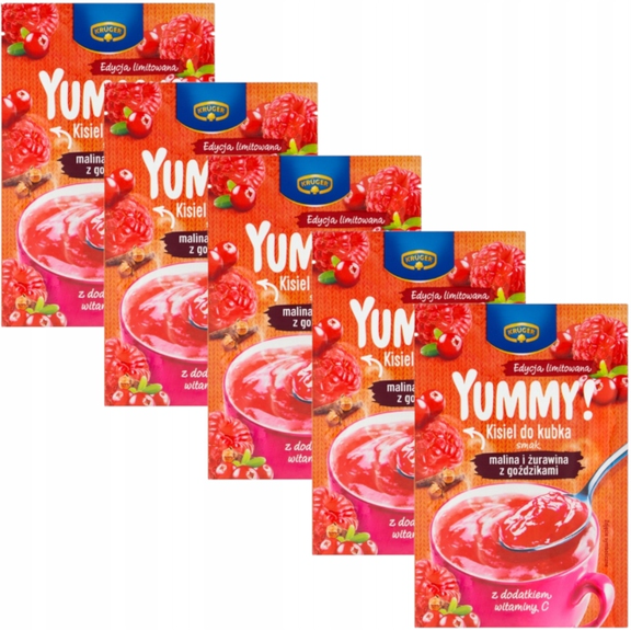 Kruger Kisiel jelly dessert RASPBERRY CRANBERRY w/Cloves - 5pc.-