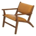 thumbnail image 1 of Kruger Mid-Century Modern Tight Back Genuine Leather Lounge Chair in Tan, 1 of 6