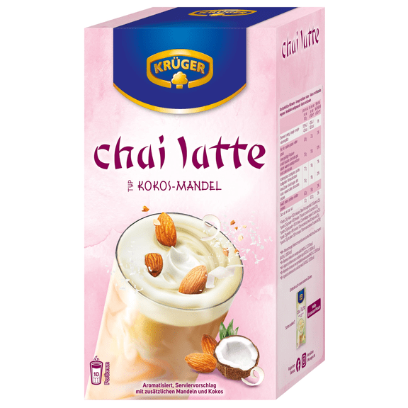 Kruger instant CHAI LATTE Coconut Almond flavor -1 box/ 10 portions-