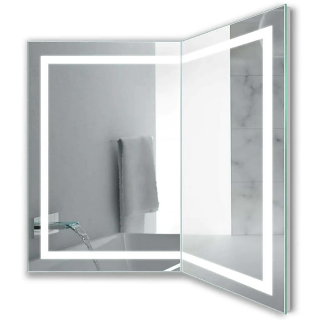 Krugg Mod SM Corned - Corner LED Bathroom Mirrors in 4 Sizes - Walmart.com