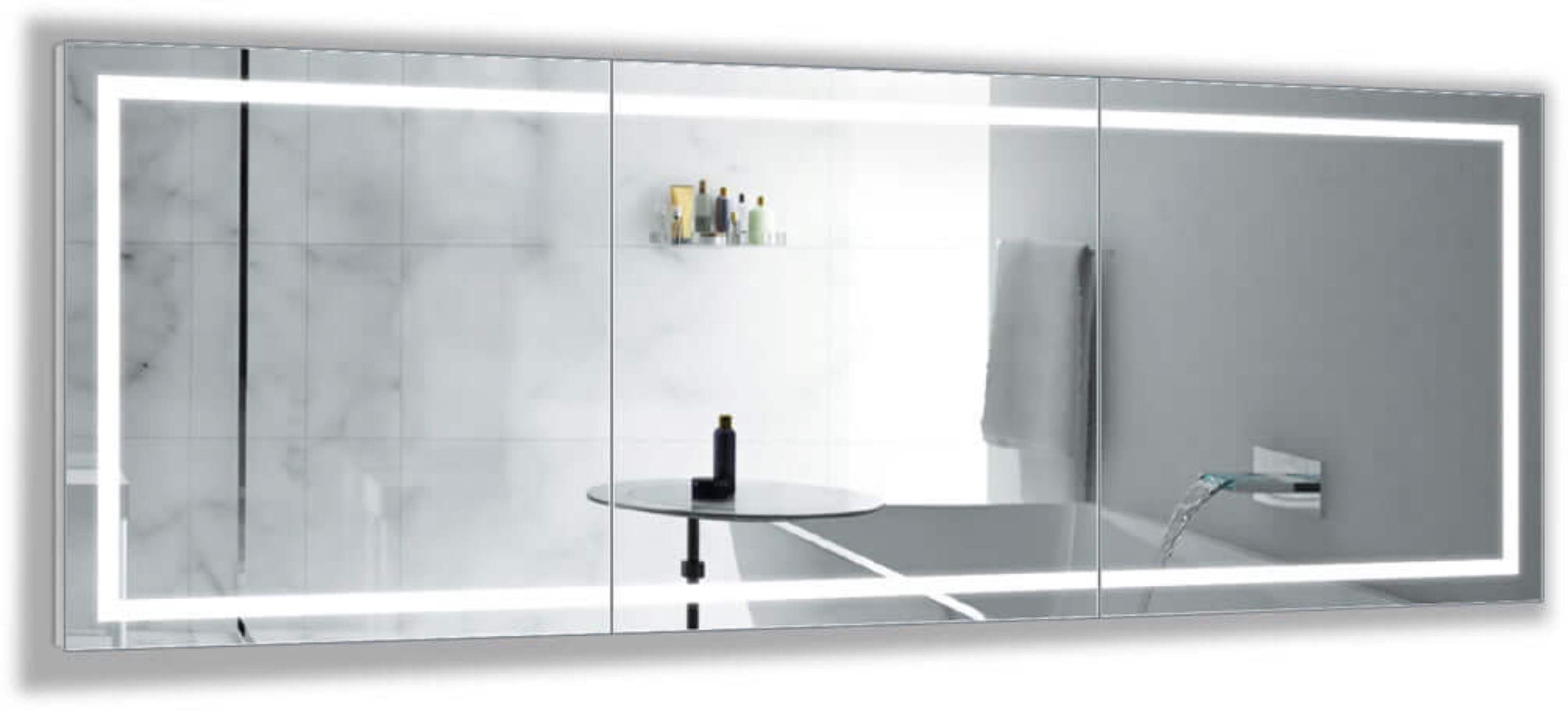 Modular Frameless LED Bathroom Vanity Mirror with Heating Pad