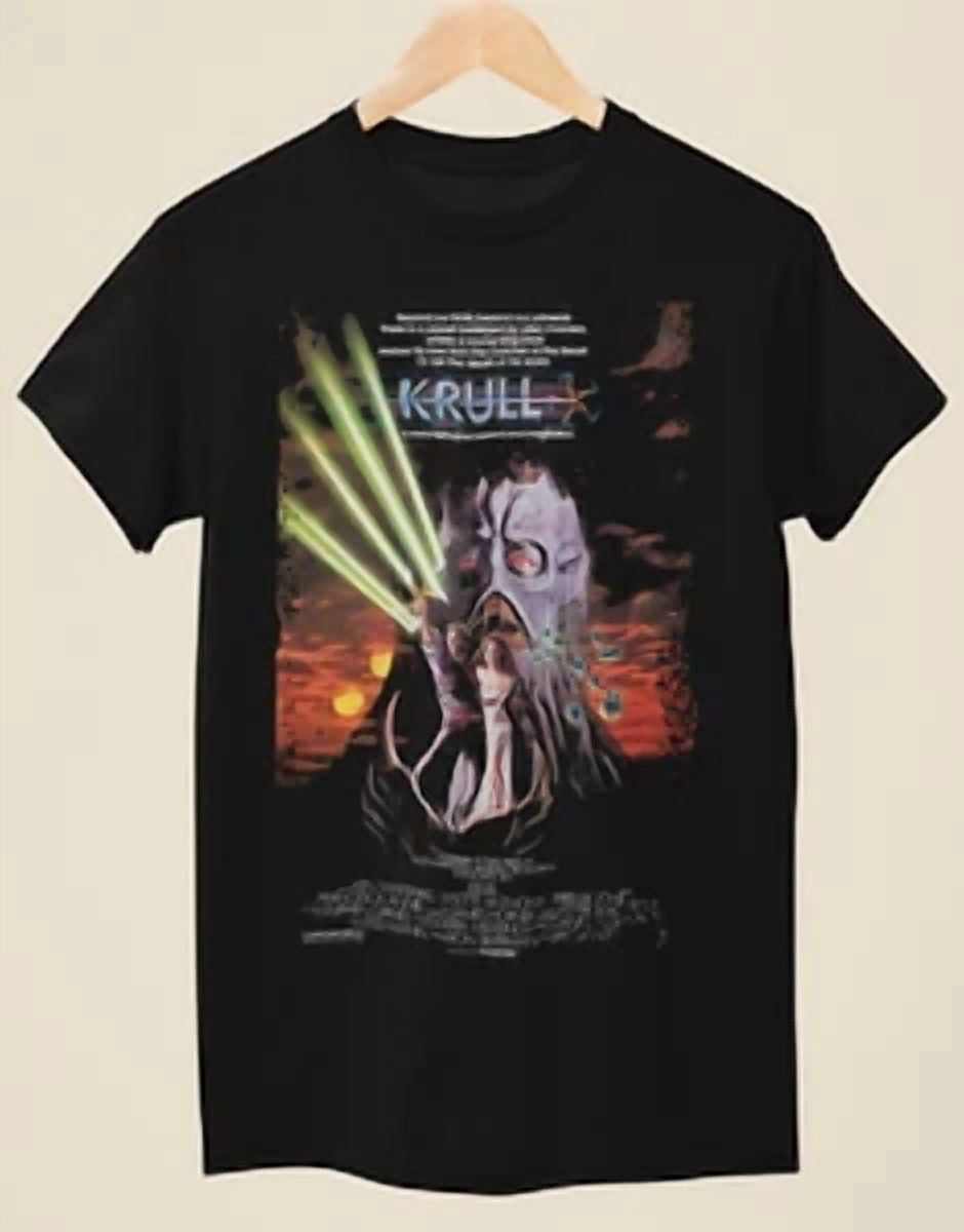 T-shirt Homme Krull Retro Movie Poster - Couleur Noir, Tailles S à 5XL, Neuf Avec étiquettes (USA)