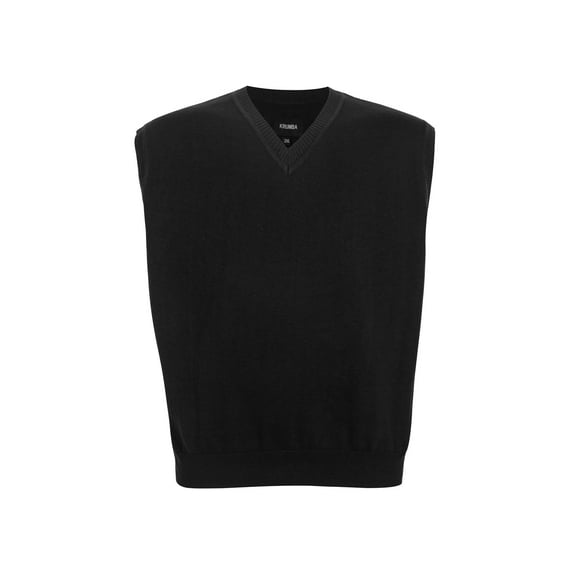 Krumba Men Plus Size Knit Big & Tall V Neck Oversized Pullover Sweater Vest 4XL Black