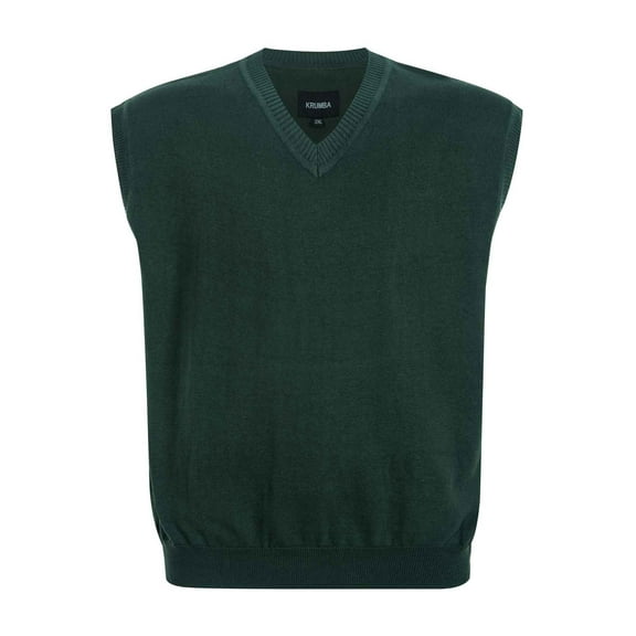 Krumba Men Plus Size Knit Big & Tall V Neck Oversized Pullover Sweater Vest 7XL Green