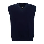 Krumba Men Plus Size Knit Big & Tall V Neck Oversized Pullover Sweater Vest 7XL Navy