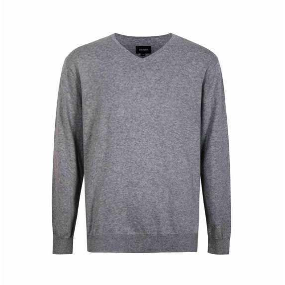 Krumba Men's Cotton Oversized V-Neck Classical Pull-On Sweater 6XL Charcoal