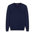 thumbnail image 1 of Krumba Men's Cotton Oversized V-Neck Classical Pull-on Sweater 3XL Navy, 1 of 9