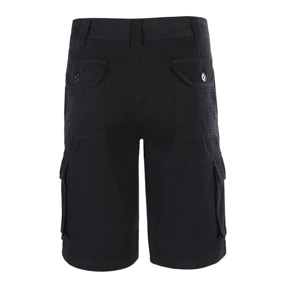 Krumba Men's Cotton Pigment Dyeing Outdoor Casual Cargo Shorts Black Size 36