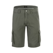 KRUMBA Men's Cotton Pigment Dyeing Outdoor Casual Cargo Shorts Green Size 40