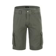 Krumba Men's Cotton Pigment Dyeing Outdoor Casual Cargo Shorts Green Size 42