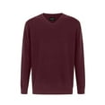 thumbnail image 1 of Krumba Mens Big Tall Sweater Cotton Oversized Long Sleeve Kintted Light Causal Plus Pullovers Burgundy 2XL, 1 of 11