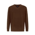 thumbnail image 1 of Krumba Mens Big Tall Sweater Cotton Oversized Long Sleeve Kintted Light Causal Plus Pullovers Chocolate 6XL, 1 of 10