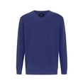 thumbnail image 1 of Krumba Mens Big Tall Sweater Cotton Oversized Long Sleeve Kintted Light Causal Plus Pullovers Slateblue 4XL, 1 of 10