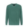 thumbnail image 1 of Krumba Mens Big Tall Sweater Cotton Oversized Long Sleeve Kintted Light Causal Plus Pullovers Teal 5XL, 1 of 11