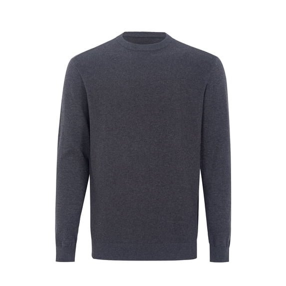 Krumba Mens Crewneck Polo Sweater: Long Sleeve Pullover Cable Knit Cotton Waffle Lightweight Casual Sweatshirt Charcoal 4XL