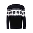 thumbnail image 1 of Krumba Mens Knit Cotton Sweater Round Neck Long Sleeve Pullover Black L, 1 of 11