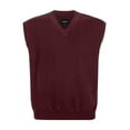 thumbnail image 1 of Krumba Mens Oversized Sweater Vest: Big Tall V Neck Plus Size Knit Sleeveless Casual Pullover Burgundy 5XL, 1 of 9