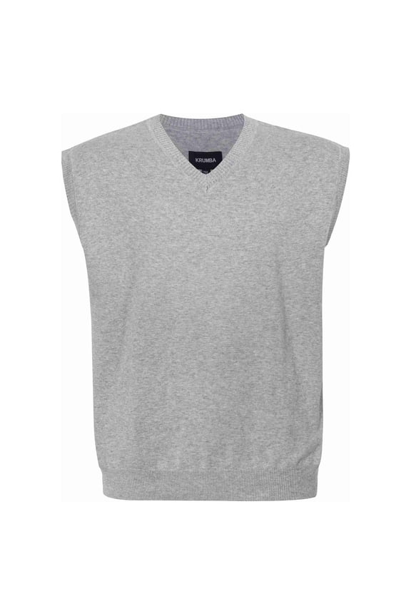 Mens Oversized Sweater Vest: Big Tall V Neck Plus Size Knit Sleeveless Casual Pullover Gray 3XL