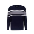 thumbnail image 1 of Krumba Mens Plus Size Cotton Crew Neck Big Tall Long Sleeve Pullover Irregular Stripe Design Oversized Sweater 4XL, 1 of 10