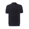 thumbnail image 1 of Krumba Mens Polo Shirt Sweater: Short Sleeve Button Up Cotton Casual Collared Knitted Golf Shirt Black L, 1 of 9
