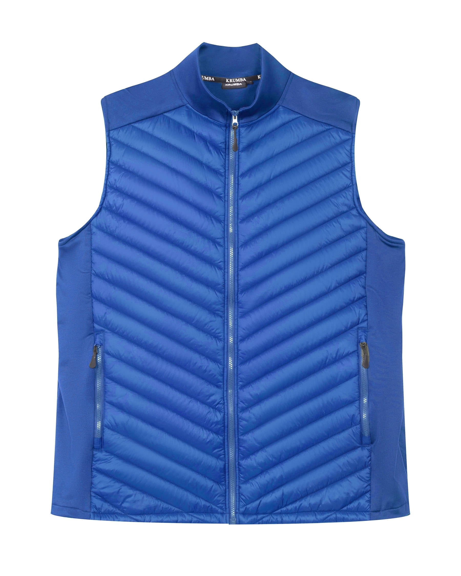 Krumba Mens Sleeveless Lightweight Vest: Zip Up Quilted Pockets Packable Jacket - Casual for Outdoor Running Hiking Travel Blue Size M