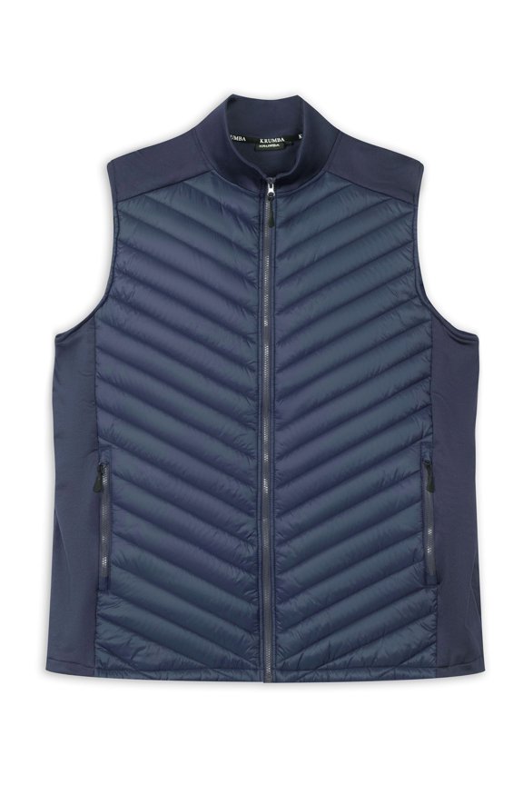 Mens Sleeveless Lightweight Vest: Zip Up Quilted Pockets Packable Jacket - Casual for Outdoor Running Hiking Travel Navy Size 2XL