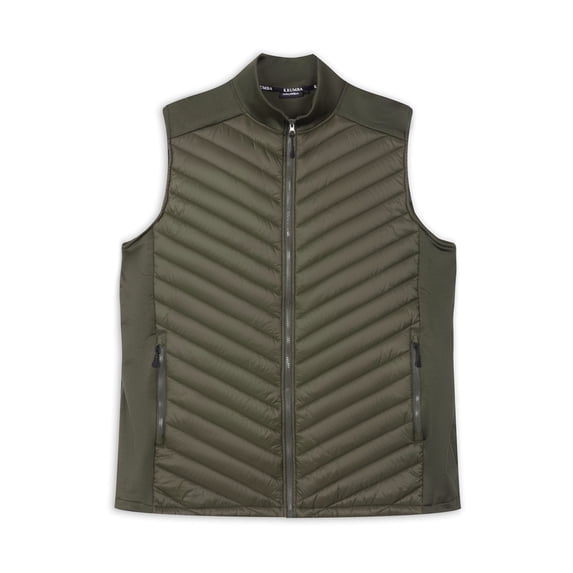 Krumba Mens Sleeveless Lightweight Vest: Zip Up Quilted Pockets Packable Jacket - Casual for Outdoor Running Hiking Travel Olive Size M