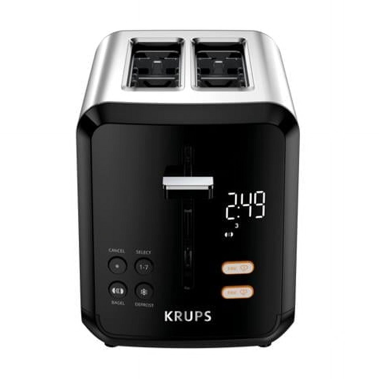 Digital Stainless Steel 2-Slice Toaster with Wide Slots
