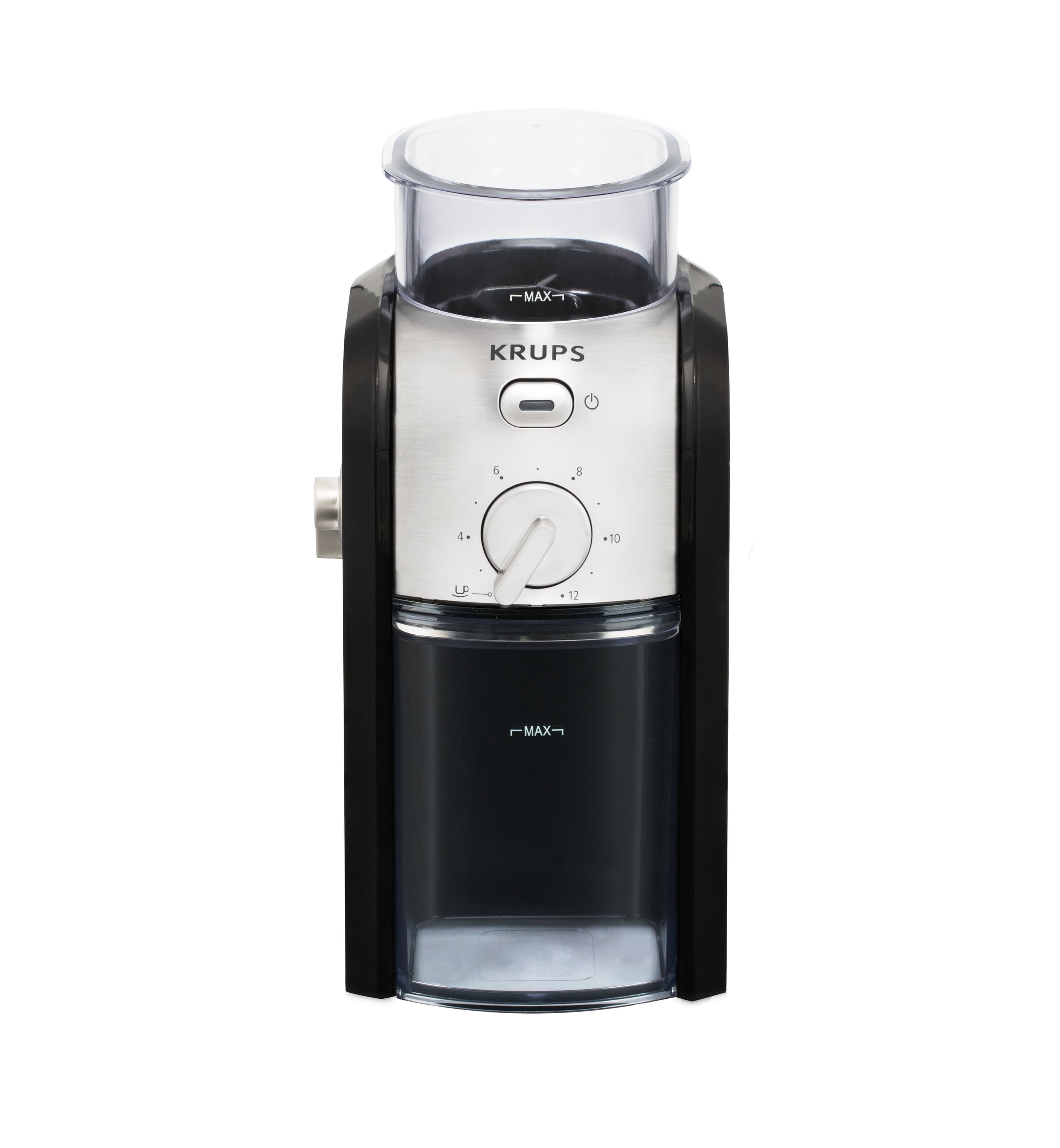 Krups Black and Chrome Stainless Steel Electric Burr Coffee Grinder