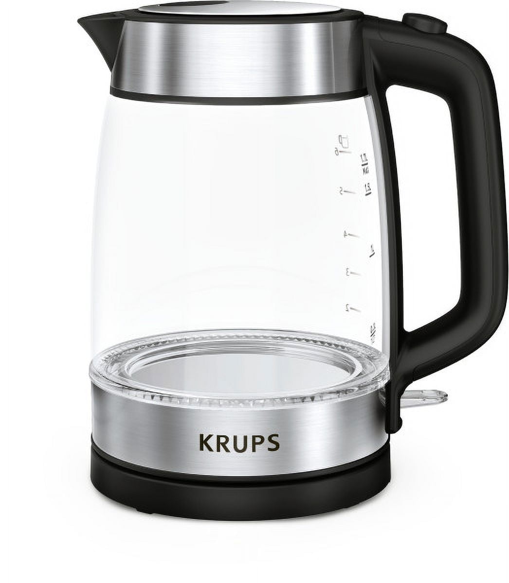 Krups 1.7L Glass Electric Kettle with Stainless Steel Accents